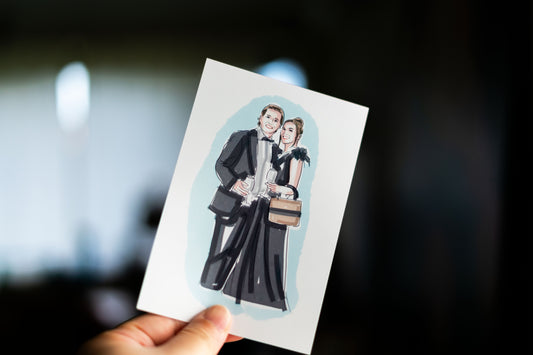 Live event wedding guest couple illustration
